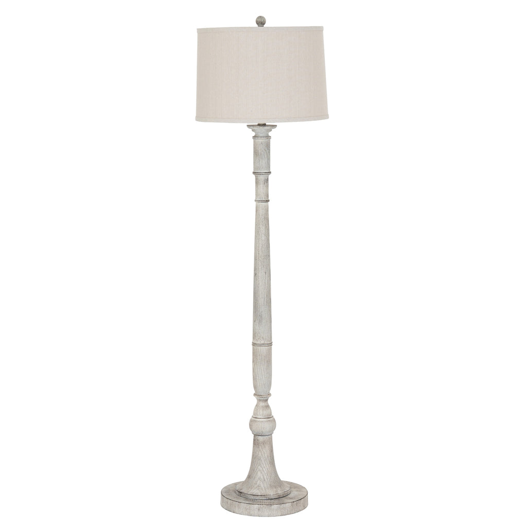 Stella Floor Lamp with Linen Shade - White