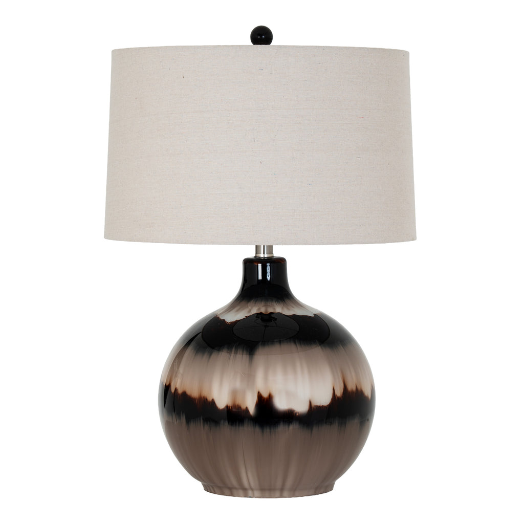 Sepia Shadows Table Lamp with Linen Shade - Brown