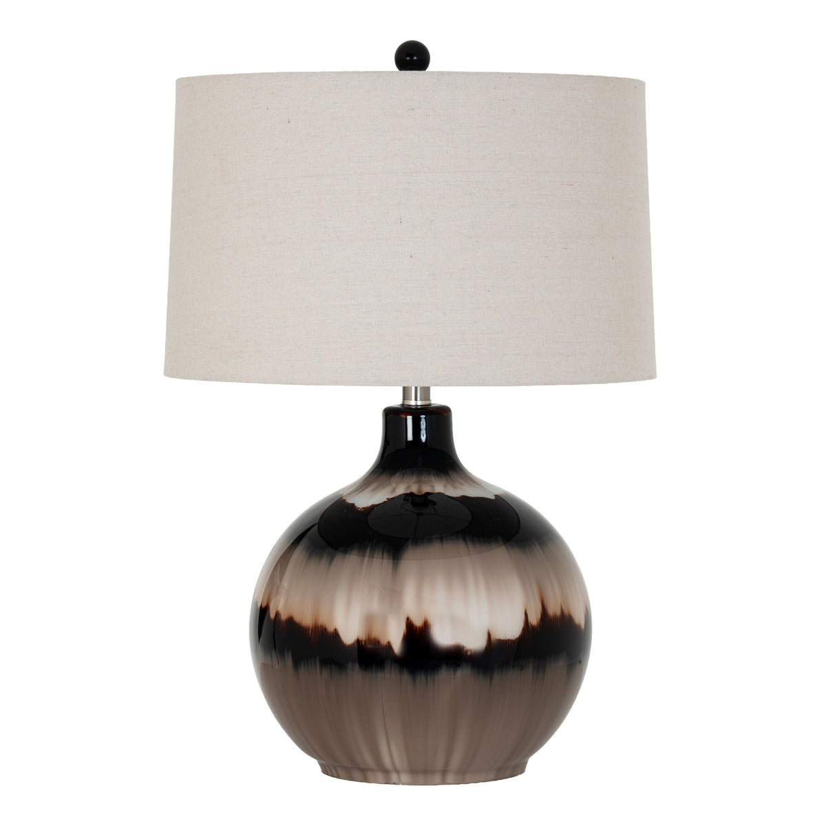 Sepia Shadows Table Lamp with Linen Shade - Brown