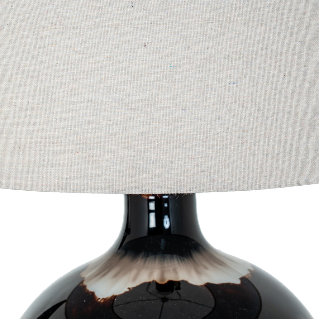 Sepia Shadows Table Lamp with Linen Shade - Brown