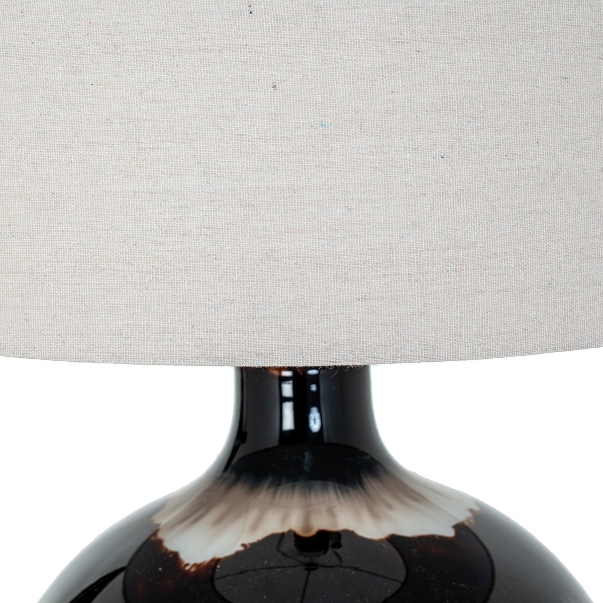 Sepia Shadows Table Lamp with Linen Shade - Brown