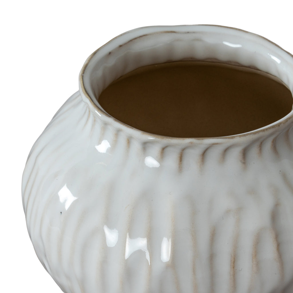 Numa Squat Vase - White