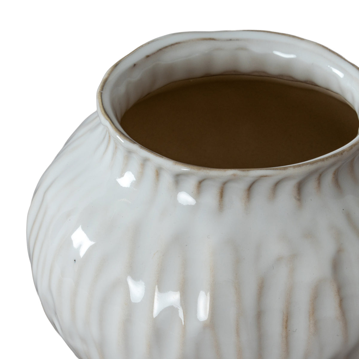 Numa Squat Vase - White
