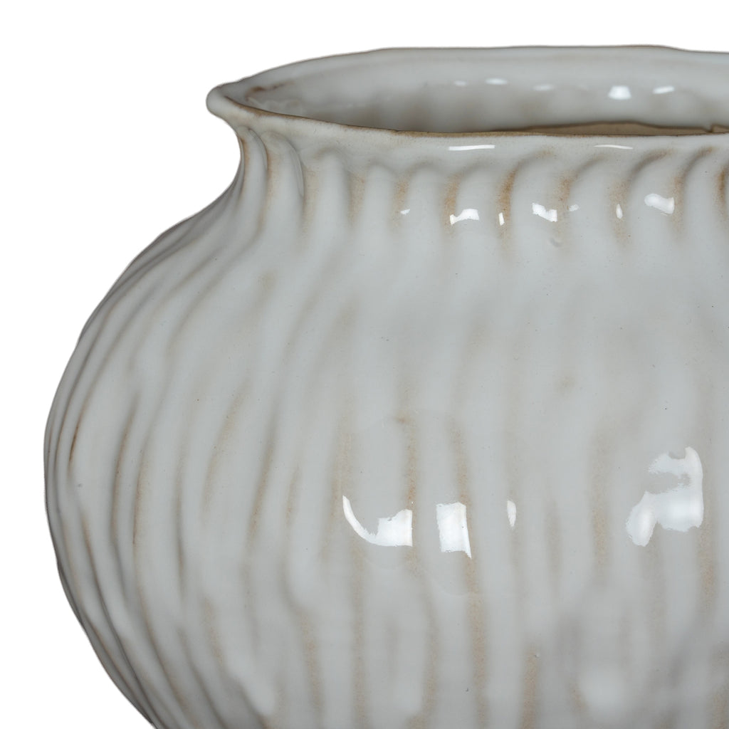 Numa Squat Vase - White