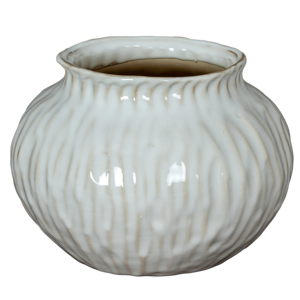 Numa Squat Vase - White