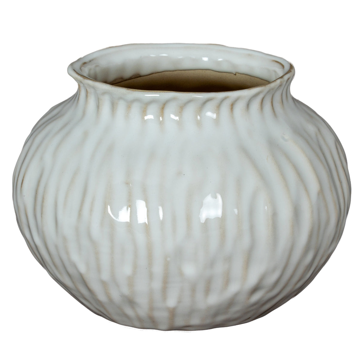 Numa Squat Vase - White