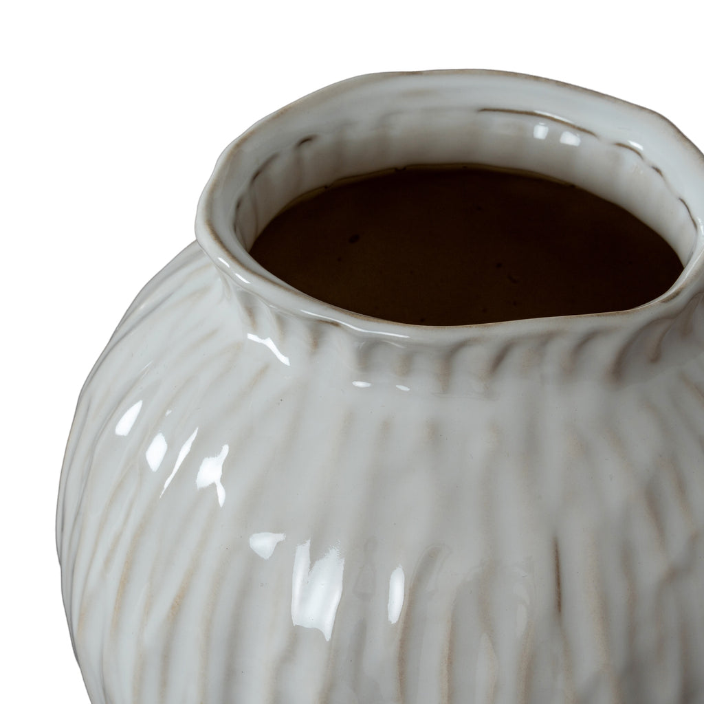 Numa Round Vase - White