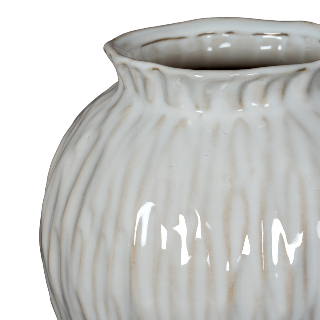 Numa Round Vase - White