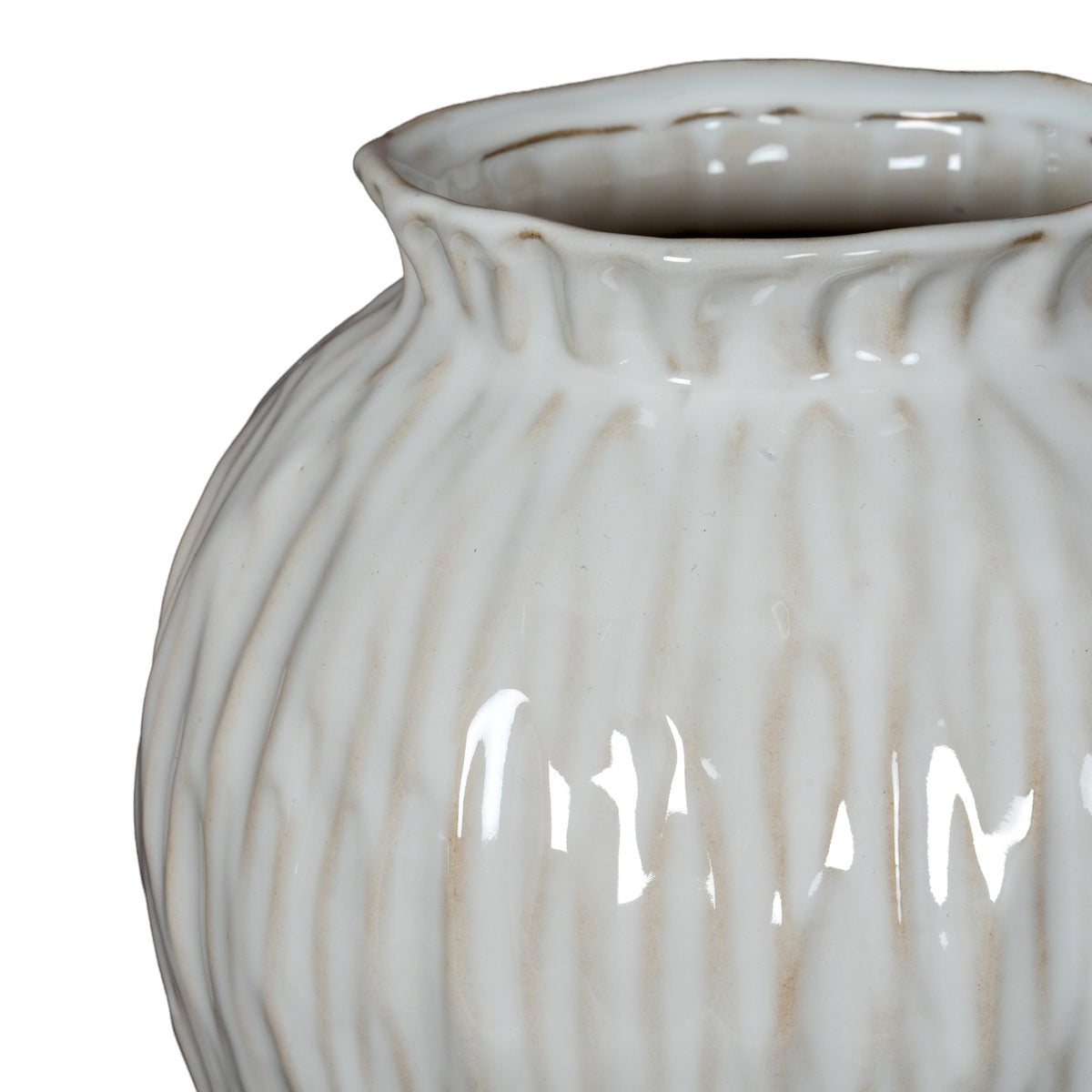 Numa Round Vase - White