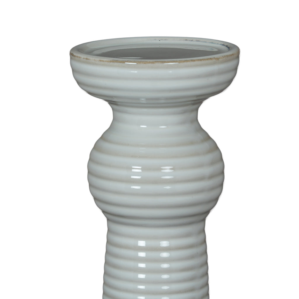 Sile Large Pillar Candle Holder - White
