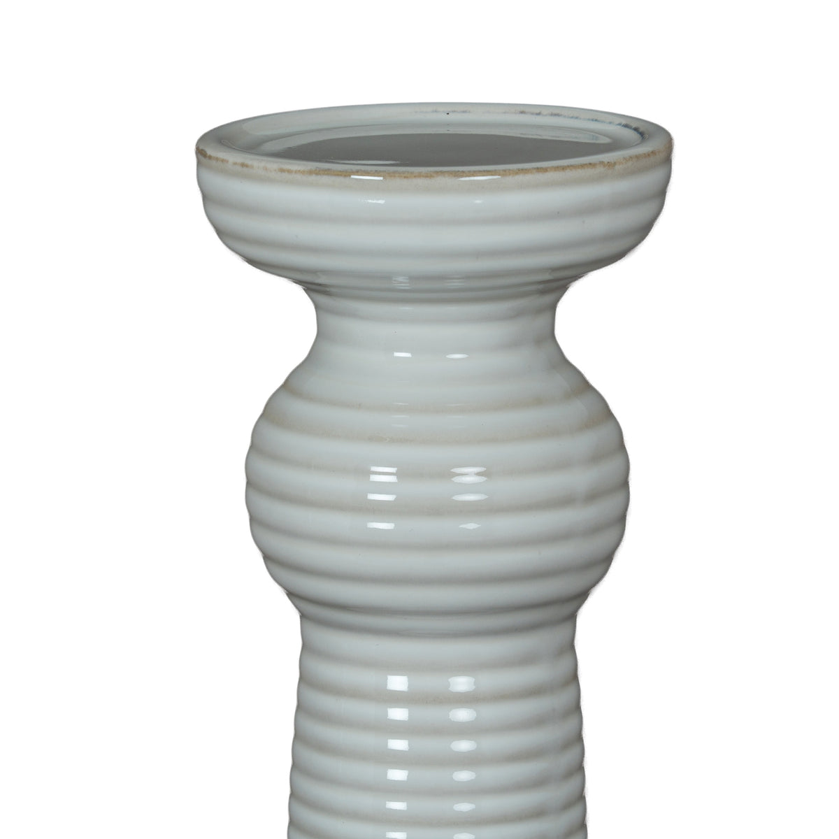 Sile Large Pillar Candle Holder - White
