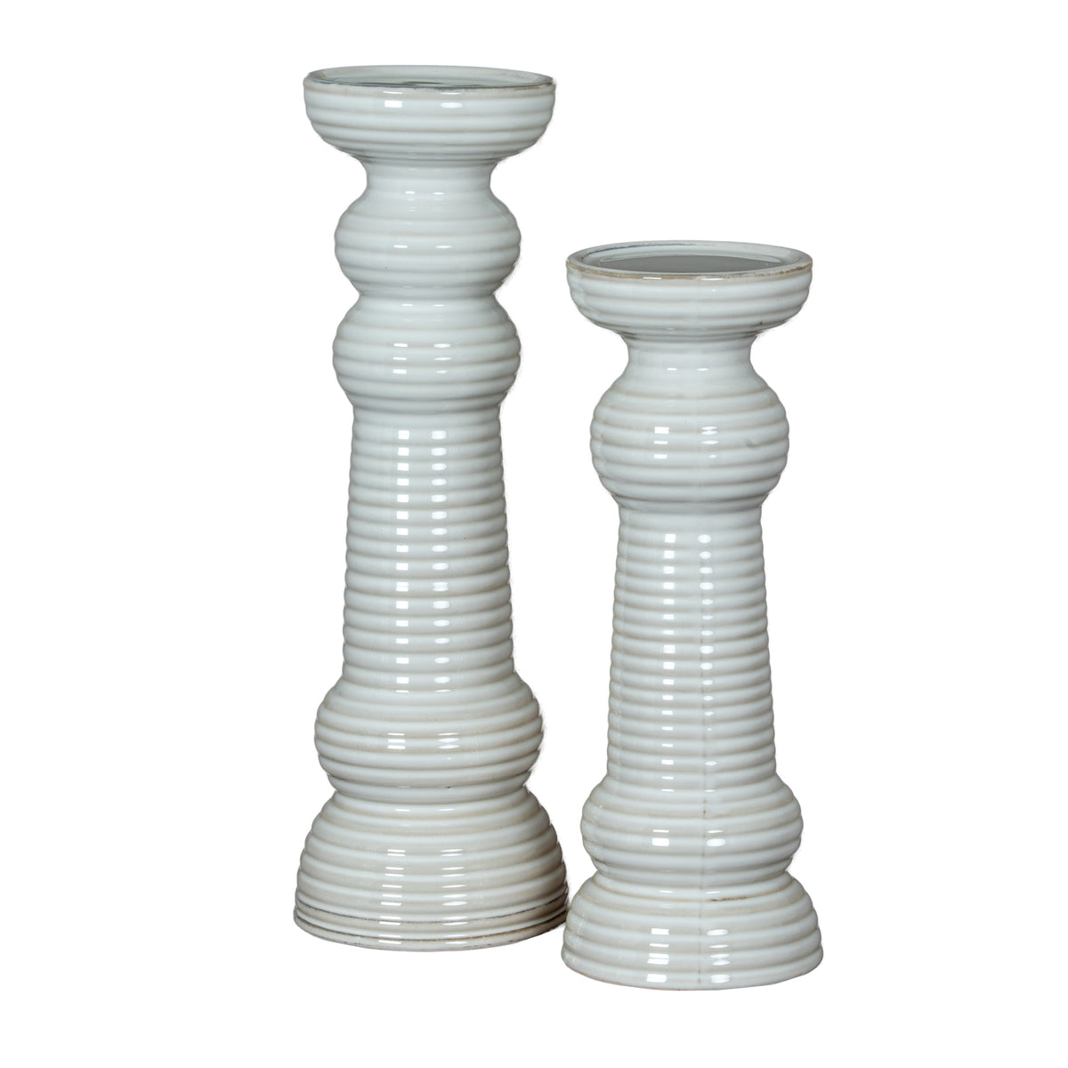 Sile Large Pillar Candle Holder - White