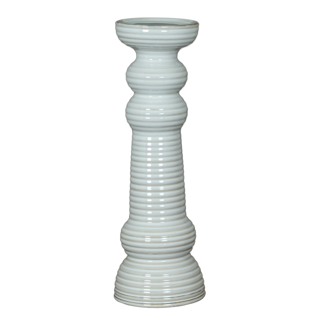 Sile Large Pillar Candle Holder - White