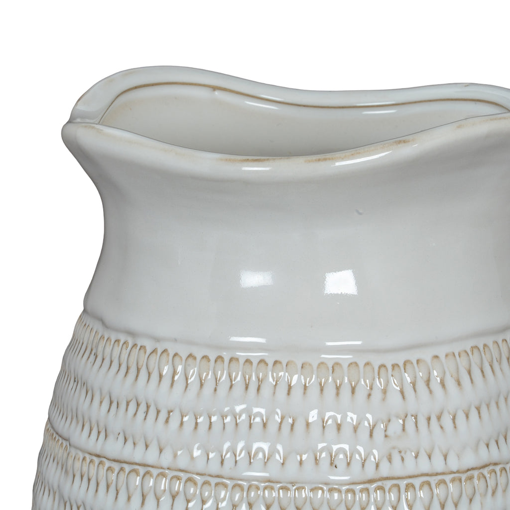 Tava Medium Hewn Vase - White