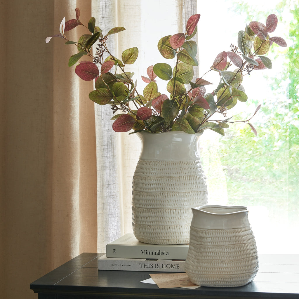 Tava Medium Hewn Vase - White