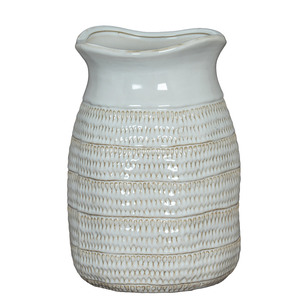 Tava Medium Hewn Vase - White