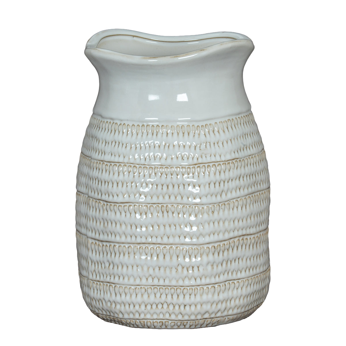 Tava Medium Hewn Vase - White