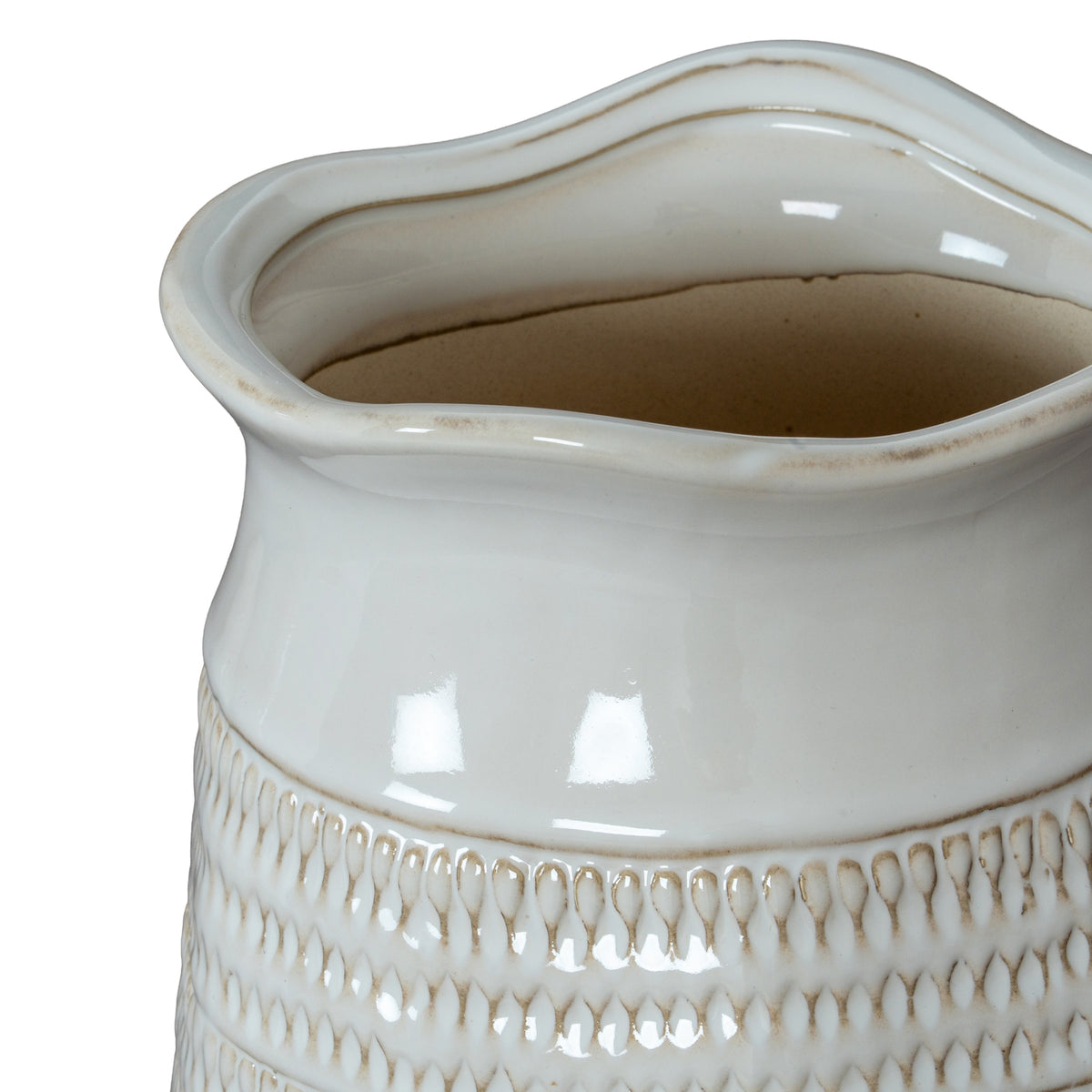 Tava Cylinder Hewn Vase - White
