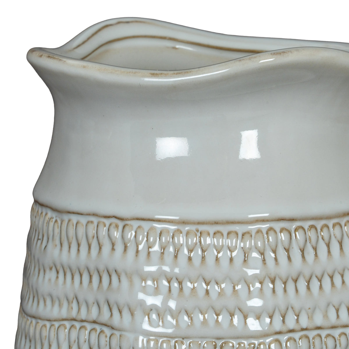 Tava Cylinder Hewn Vase - White