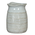 Tava Cylinder Hewn Vase - White