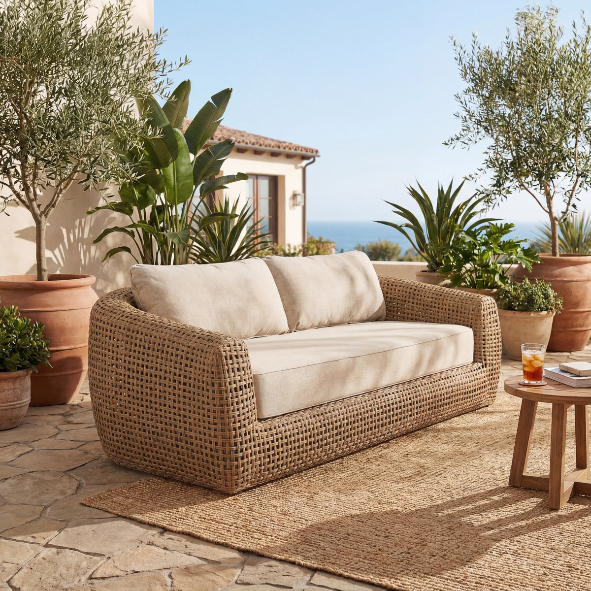 Bloom Collection Outdoor Sofa - Brown