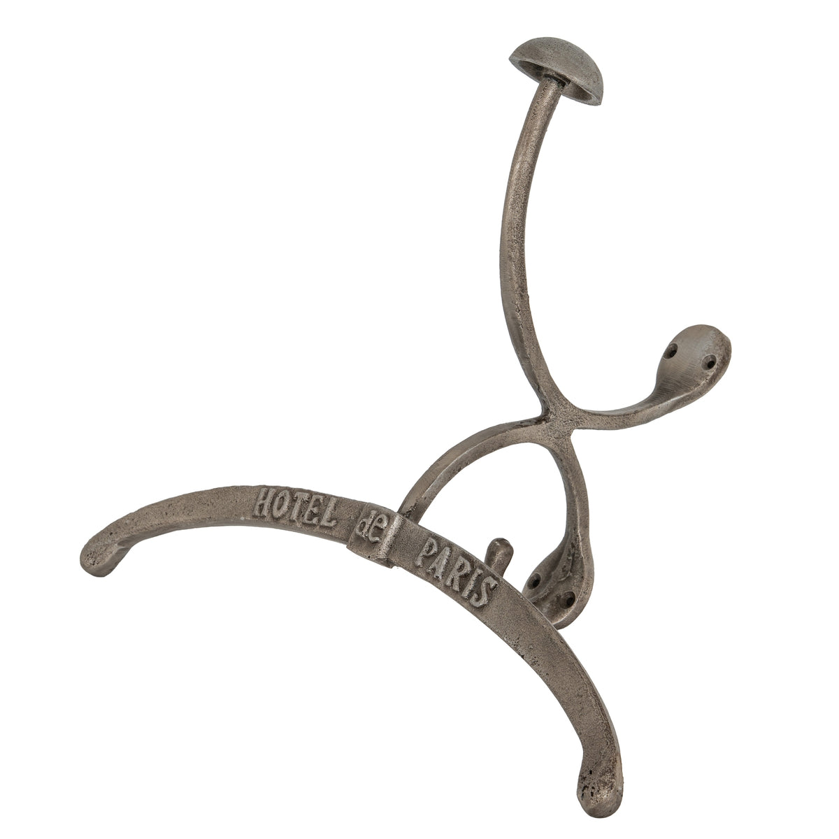 Antiqued Silver Coat Hanger with Hook - Silver