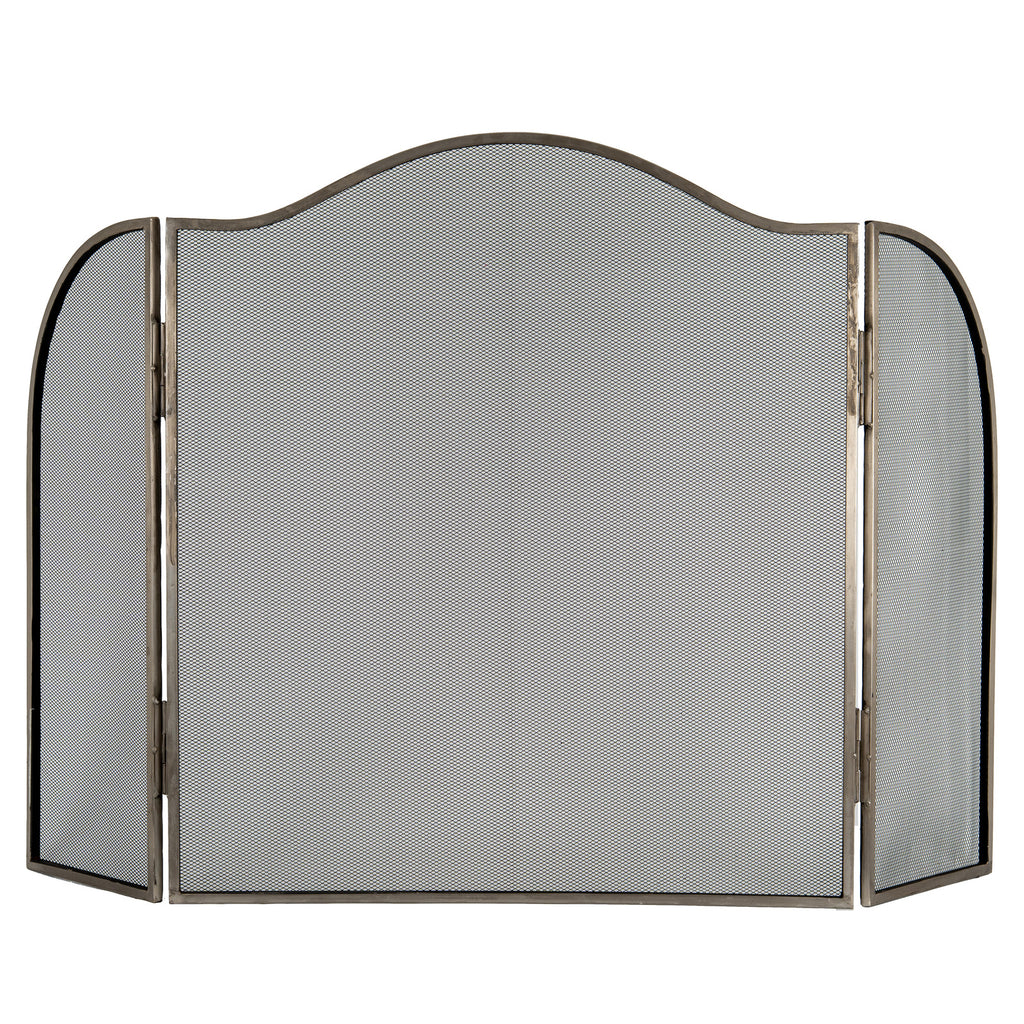 Antiqued Silver Fire Screen - Silver