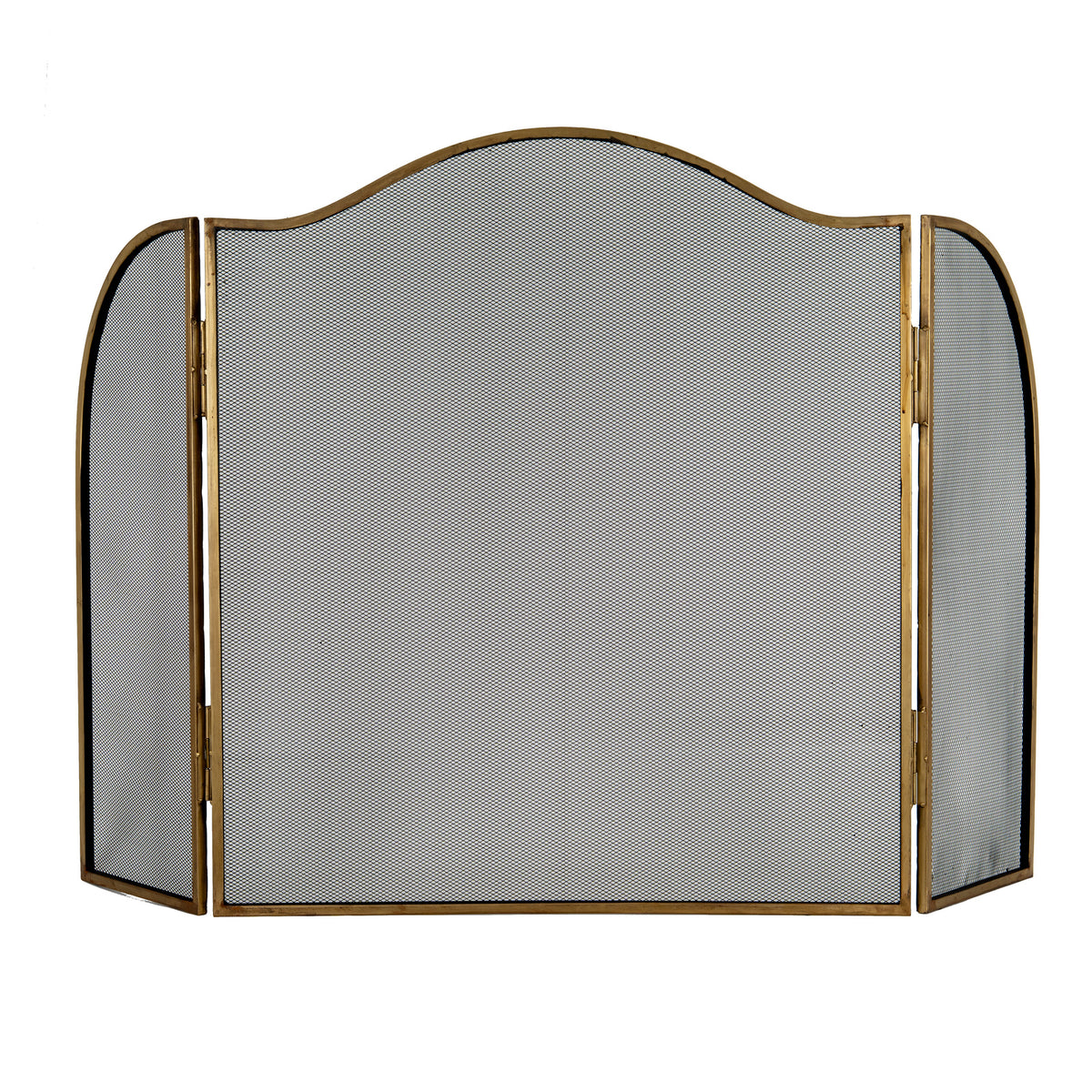 Antiqued Brass Large Fire Screen - Brass
