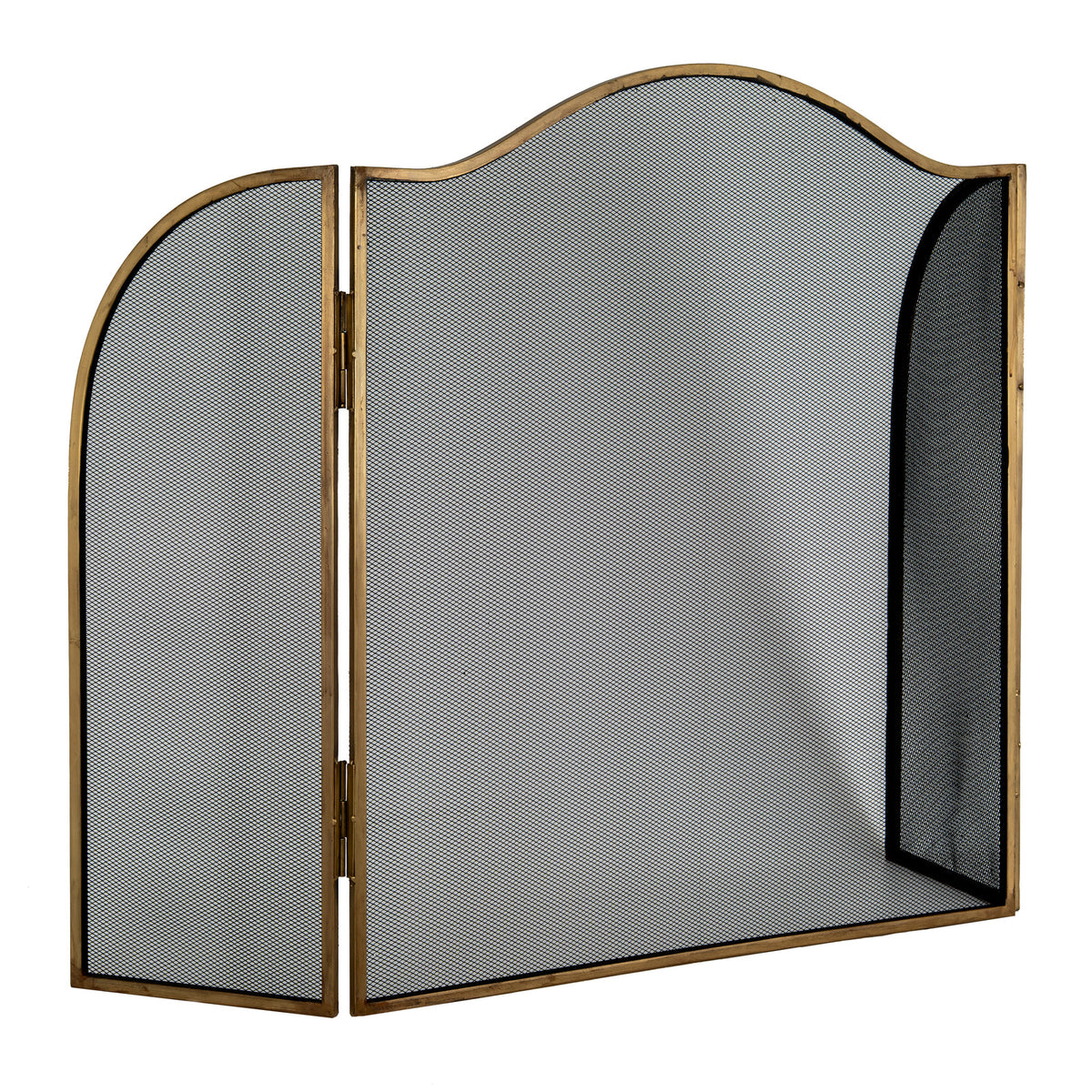 Antiqued Brass Fire Screen - Brass