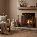 Antiqued Brass Large Fire Screen