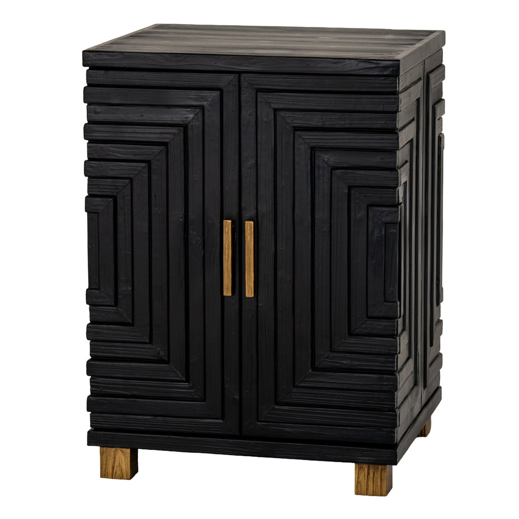 Lennox Black 2 Door Side Cupboard - Black