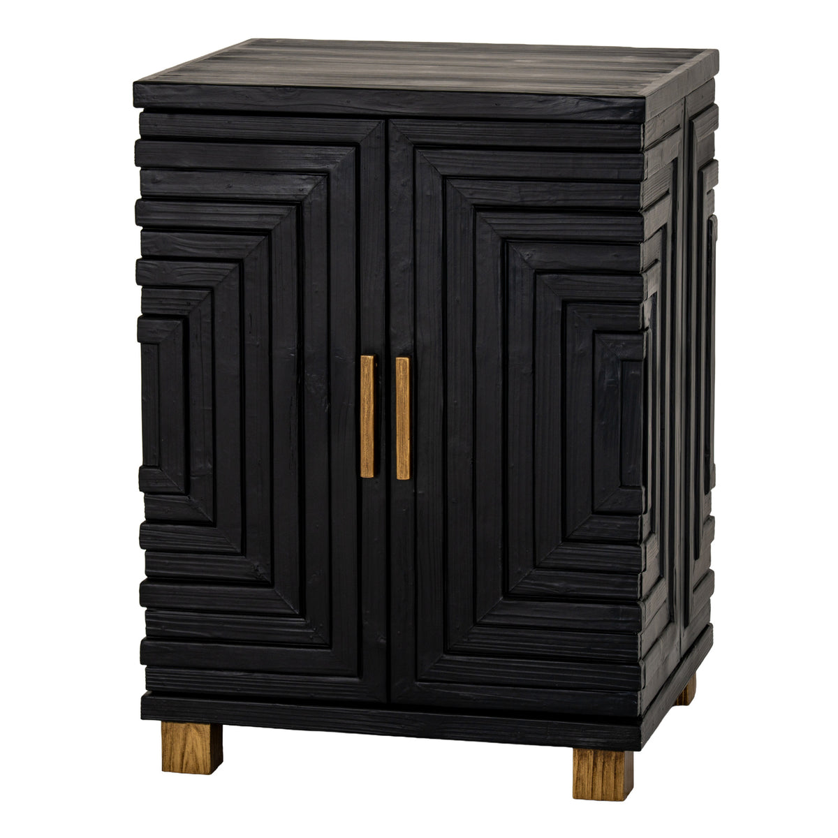 Lennox Black 2 Door Side Cupboard - Black