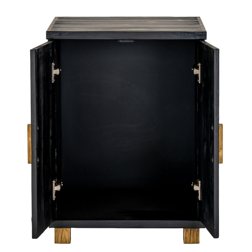 Lennox Black 2 Door Side Cupboard - Black