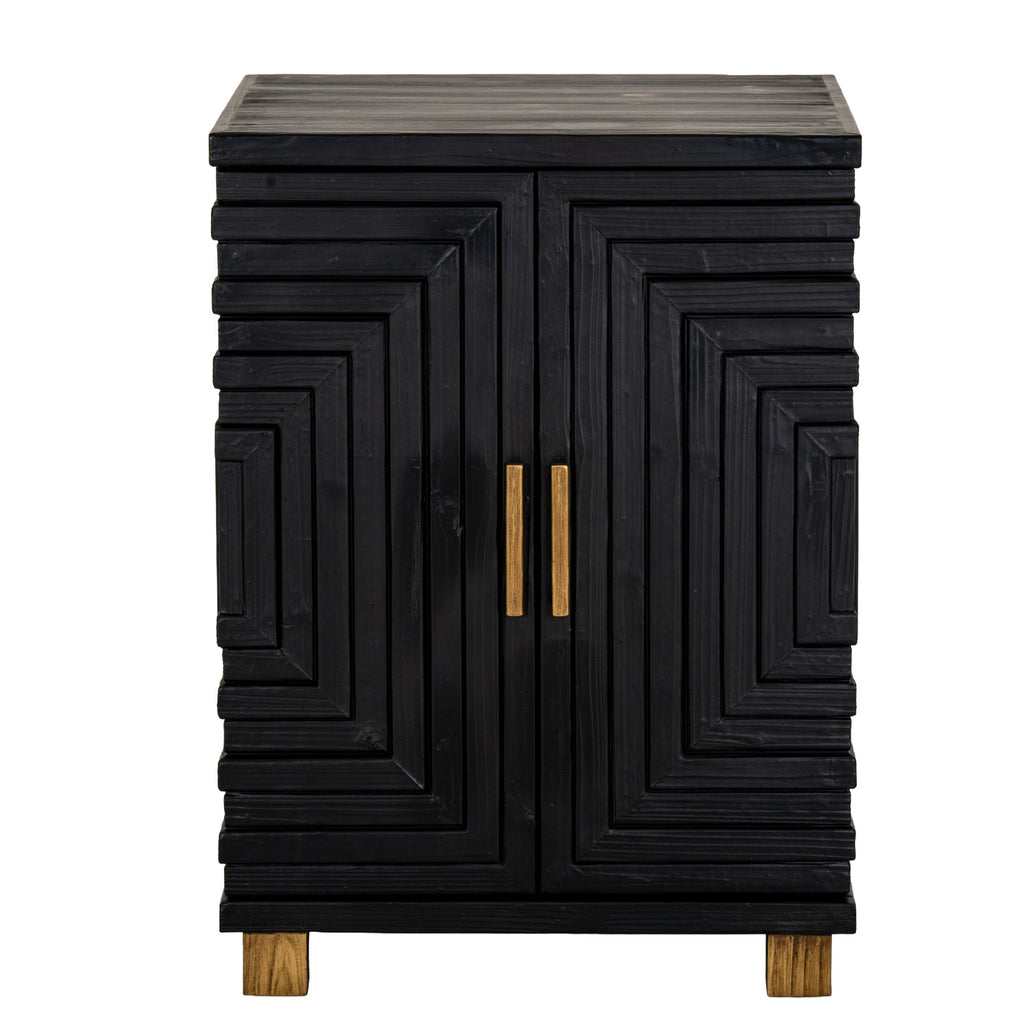 Lennox Black 2 Door Side Cupboard - Black