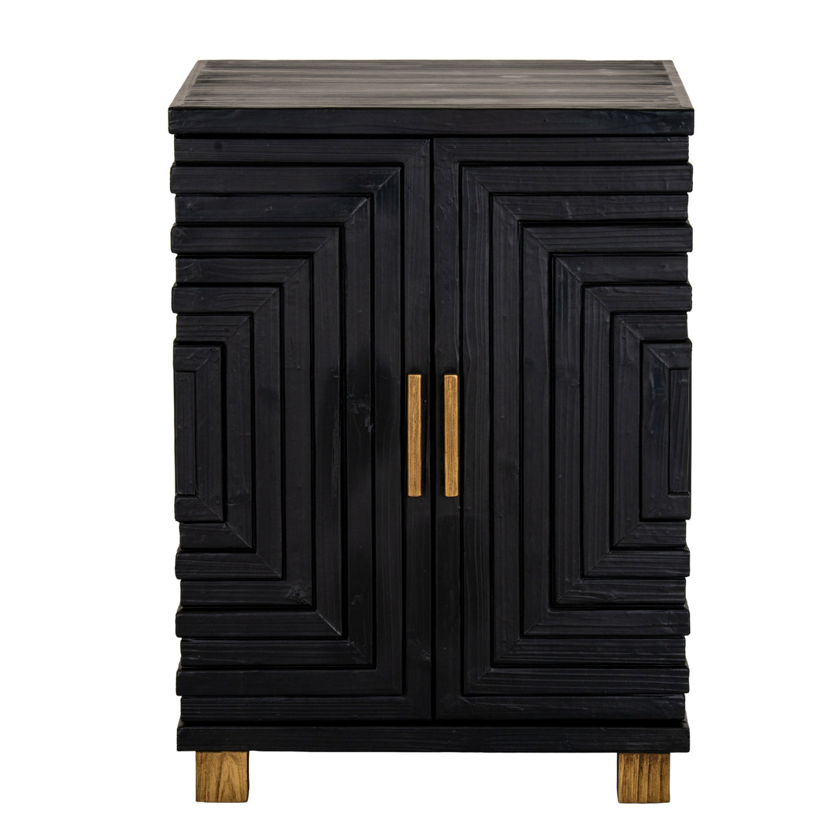 Lennox Black 2 Door Side Cupboard - Black