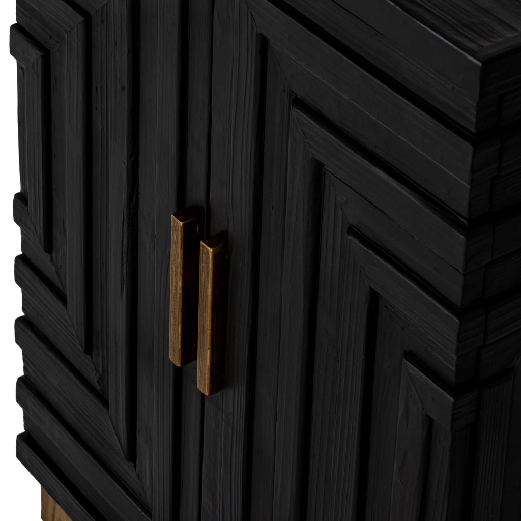 Lennox Black 2 Door Side Cupboard - Black