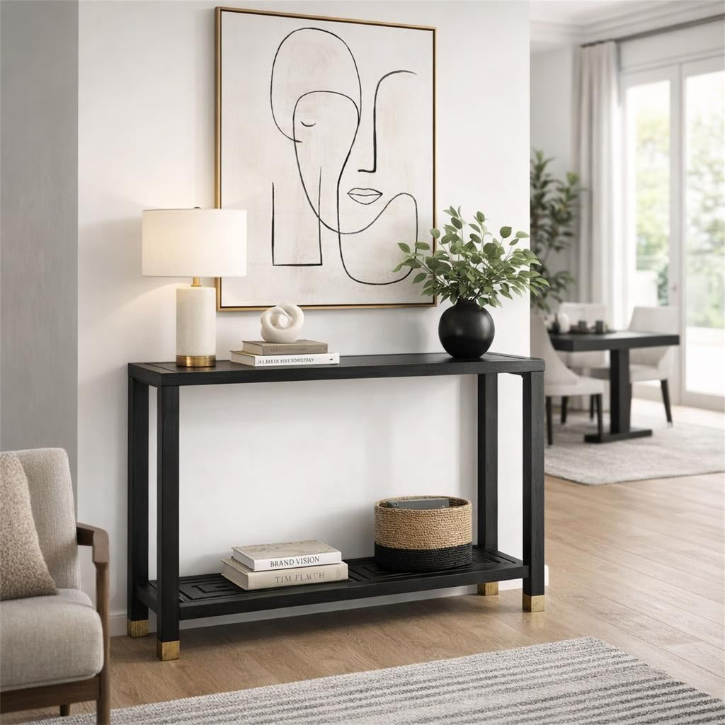 Lennox Black Console Table - Black