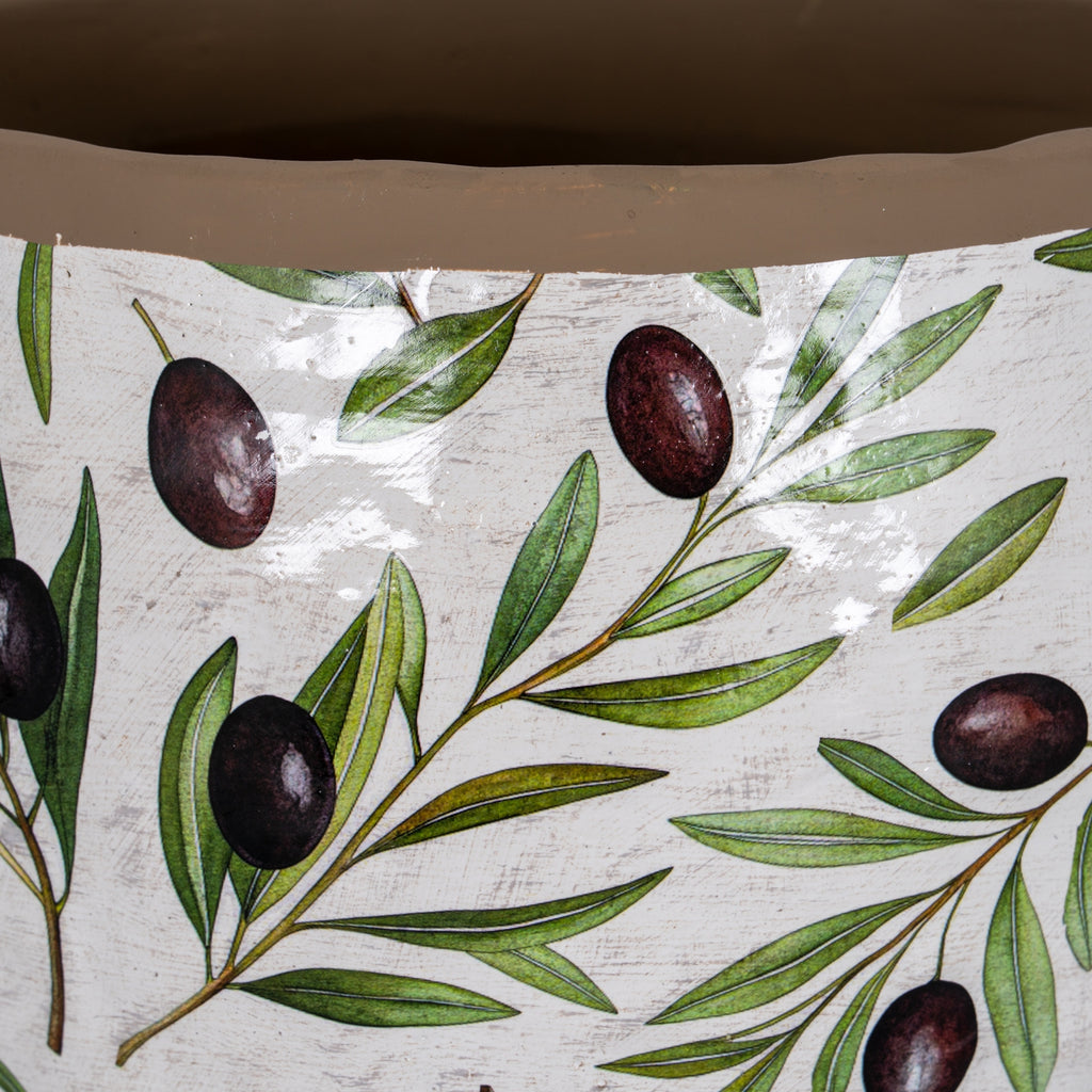 Verdal Olive Large Planter - White