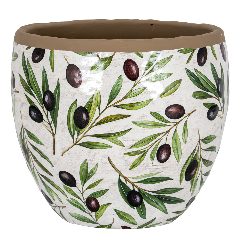 Verdal Olive Large Planter - White