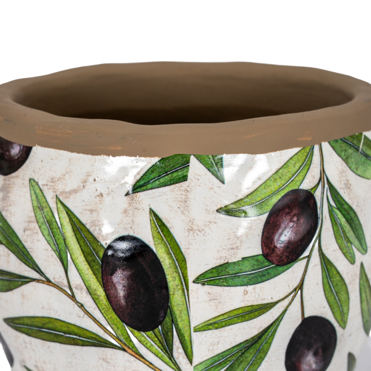 Verdal Olive Small Planter - White