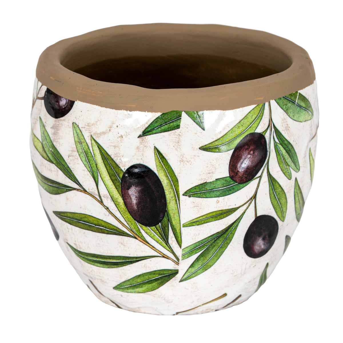 Verdal Olive Small Planter - White
