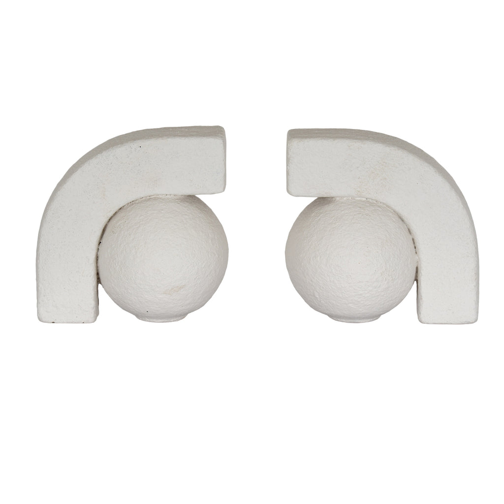 Ashen Book Ends - White