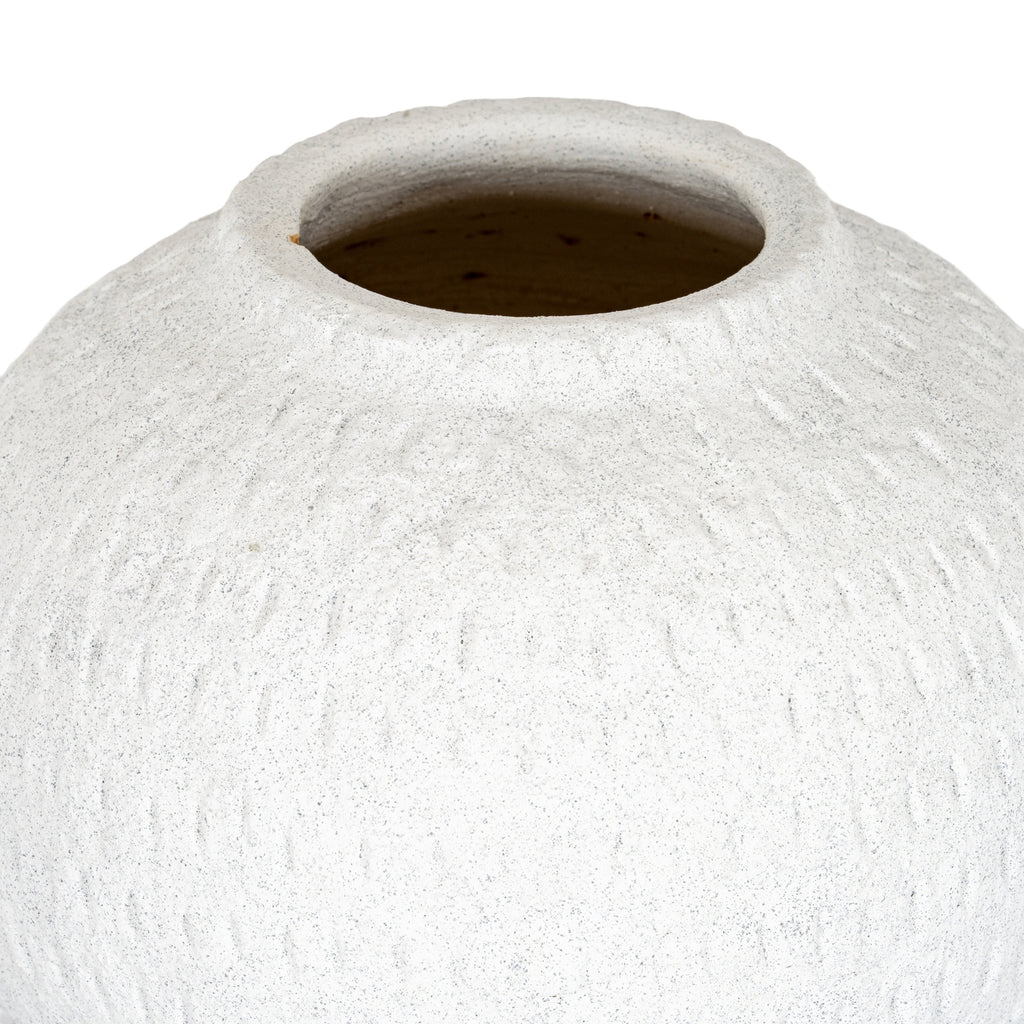 Ashen Large Round Vase - White