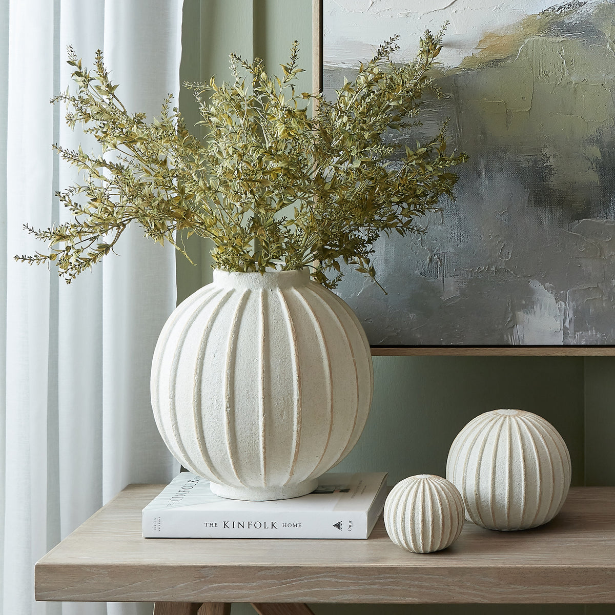 Grove Large Globe Vase - White