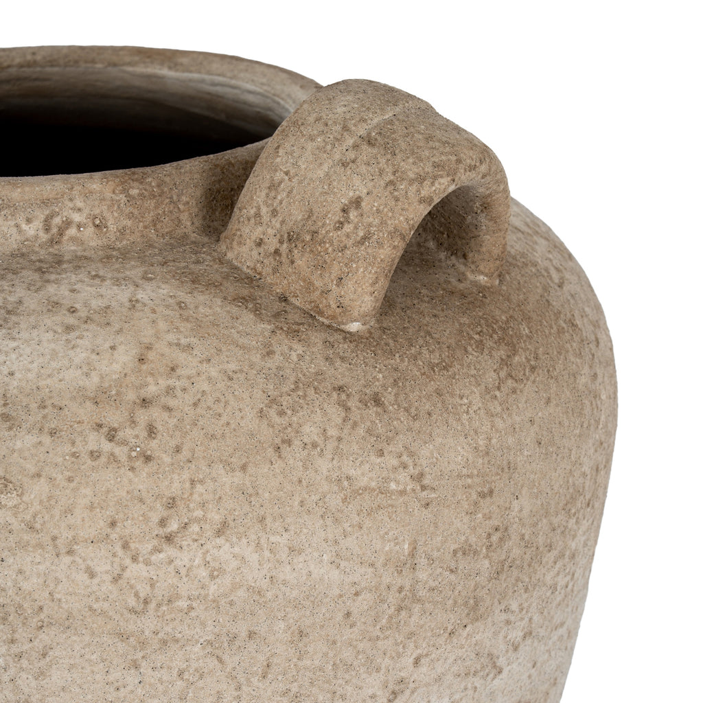 Terra Large Urn Vase with Handles - Brown
