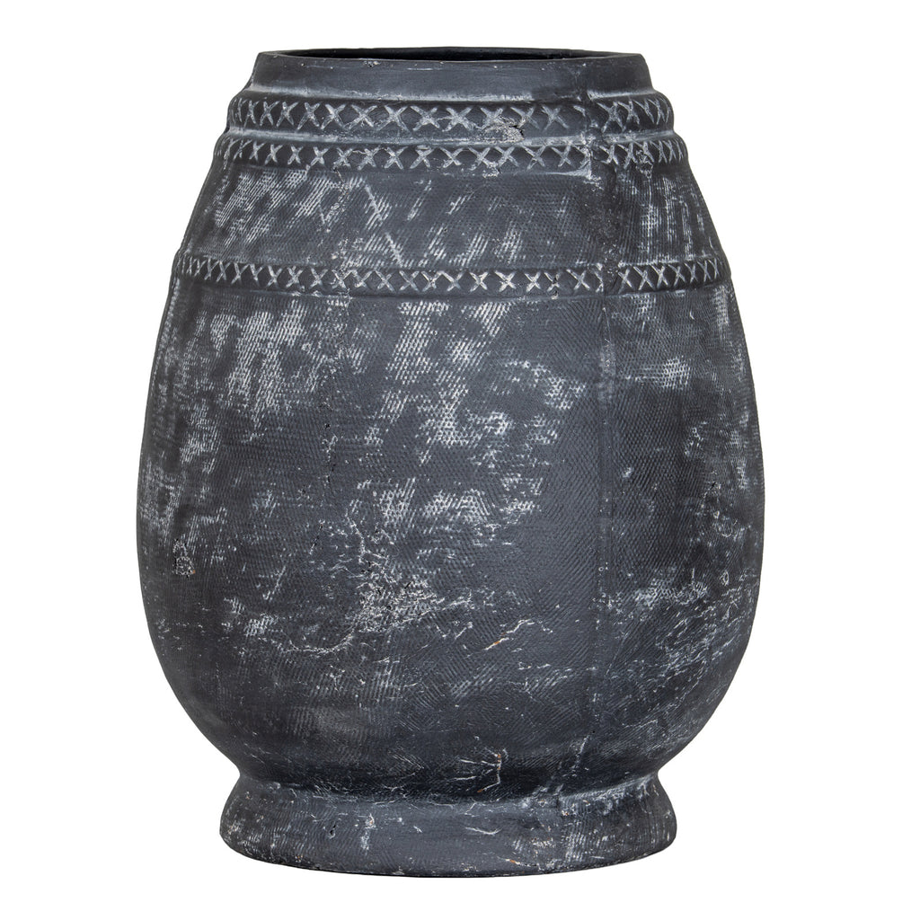 Etched Collection Tall Vase - Black