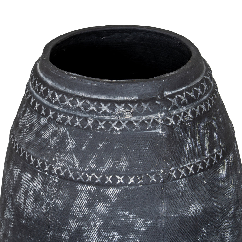 Etched Collection Vase - Black