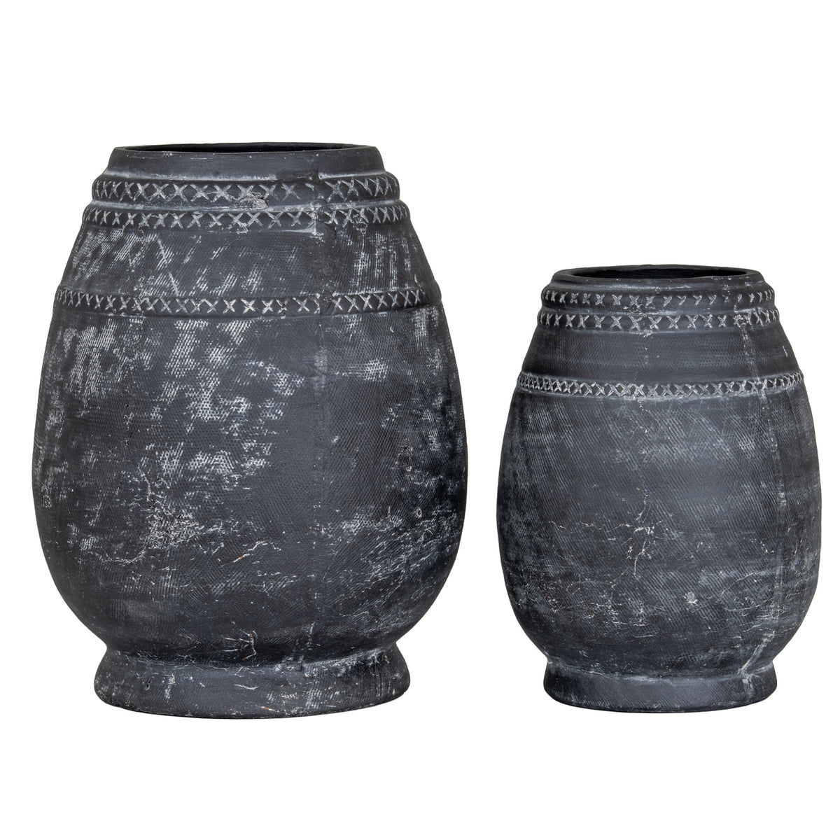 Etched Collection Tall Vase - Black