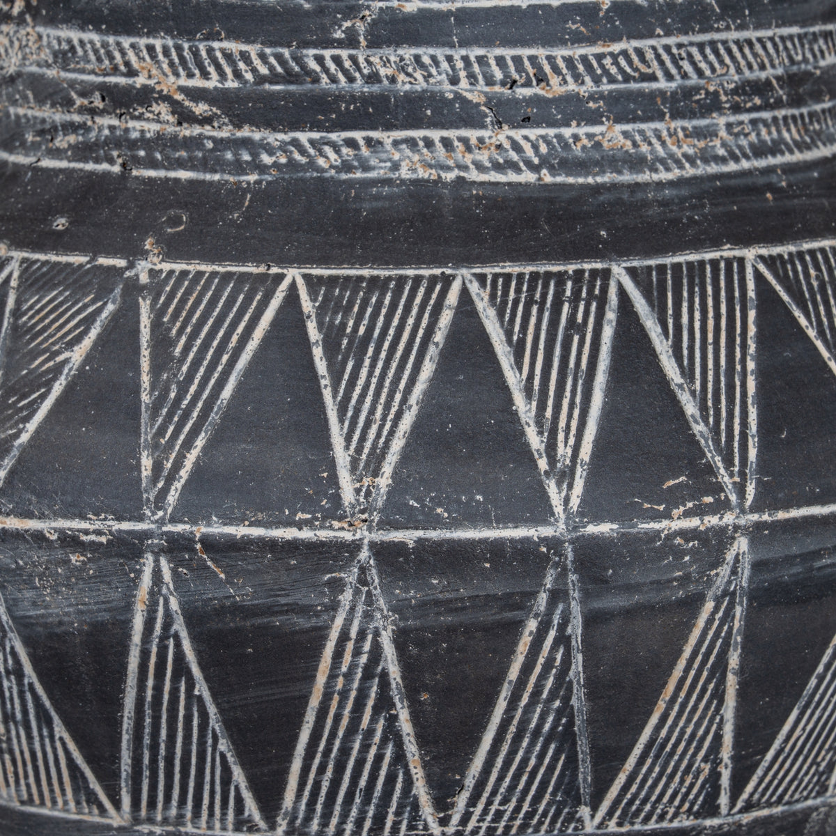 Etched Collection Tall Pot with Handle - Black