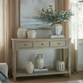 Delphine Collection Three Drawer Console with Shelf